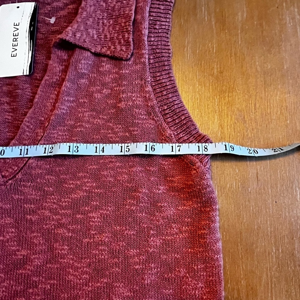 Evereve Jamison women’s pink Becca collar polo pullover top knit split V-neck L - Picture 9 of 11